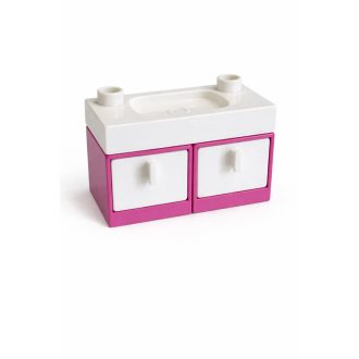 Lego Duplo pink, fehér fiókos mosdó