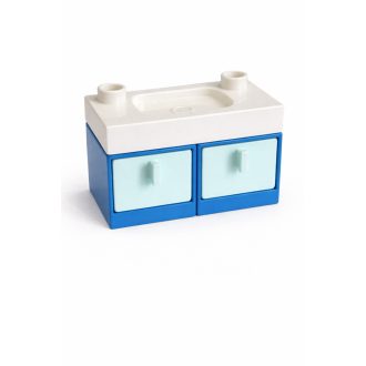 Lego Duplo kék, menta fiókos mosdó