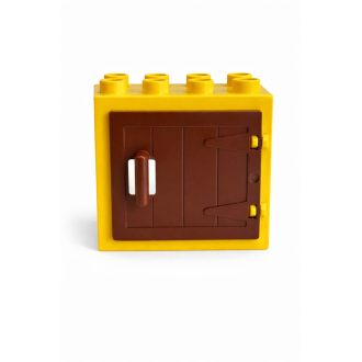 Lego Duplo sárga sötétbarna deszkás ablak