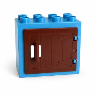 Lego Duplo kék sötétbarna deszkás ablak