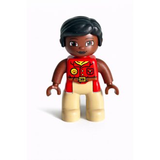 Lego Duplo fekete hajú nő figura