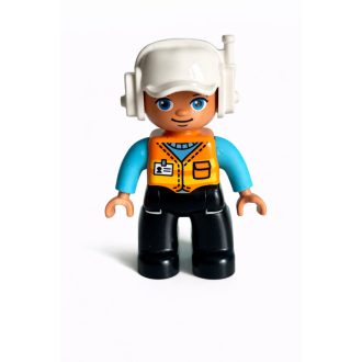 Lego Duplo fehér sisakos férfi figura