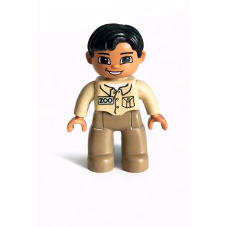 Lego Duplo ZOO figura fekete hajú férfi