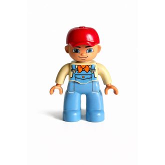 Lego Duplo piros sapkás kék nadrágos férfi