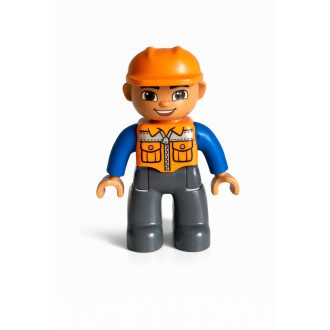 Lego Duplo narancssárga sisakos építőmunkás