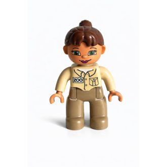 Lego Duplo barna copfos nő ZOO figura