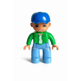 Lego Duplo kék sapkás zöldfelsős férfi
