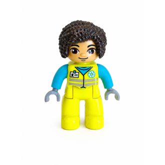 Lego Duplo kukás nő figura (neon ruhás)