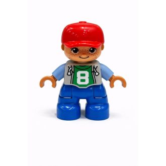 Lego Duplo piros sapkás kisfiú figura