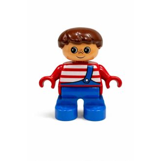 Lego Duplo piros csíkos pólós kisfiú figura
